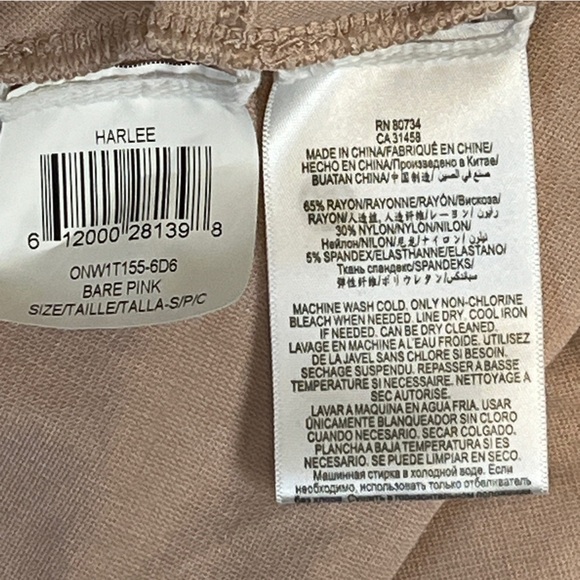 BCBGMaxAzria Harlem Seamed Waist Peplum Top. Bare Pink. Size S #1179 - Picture 6 of 7